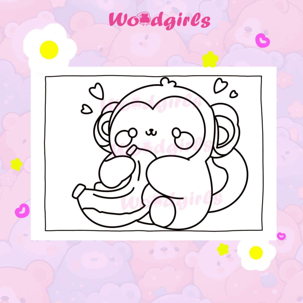 'Banana Monkey' Coloring Book