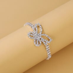 2pcs Butterfly Rhinestone Bracelet And Anklet Set-