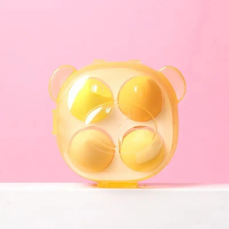 4 Pcs Beauty Egg Beauty Blender With Box-Yellow