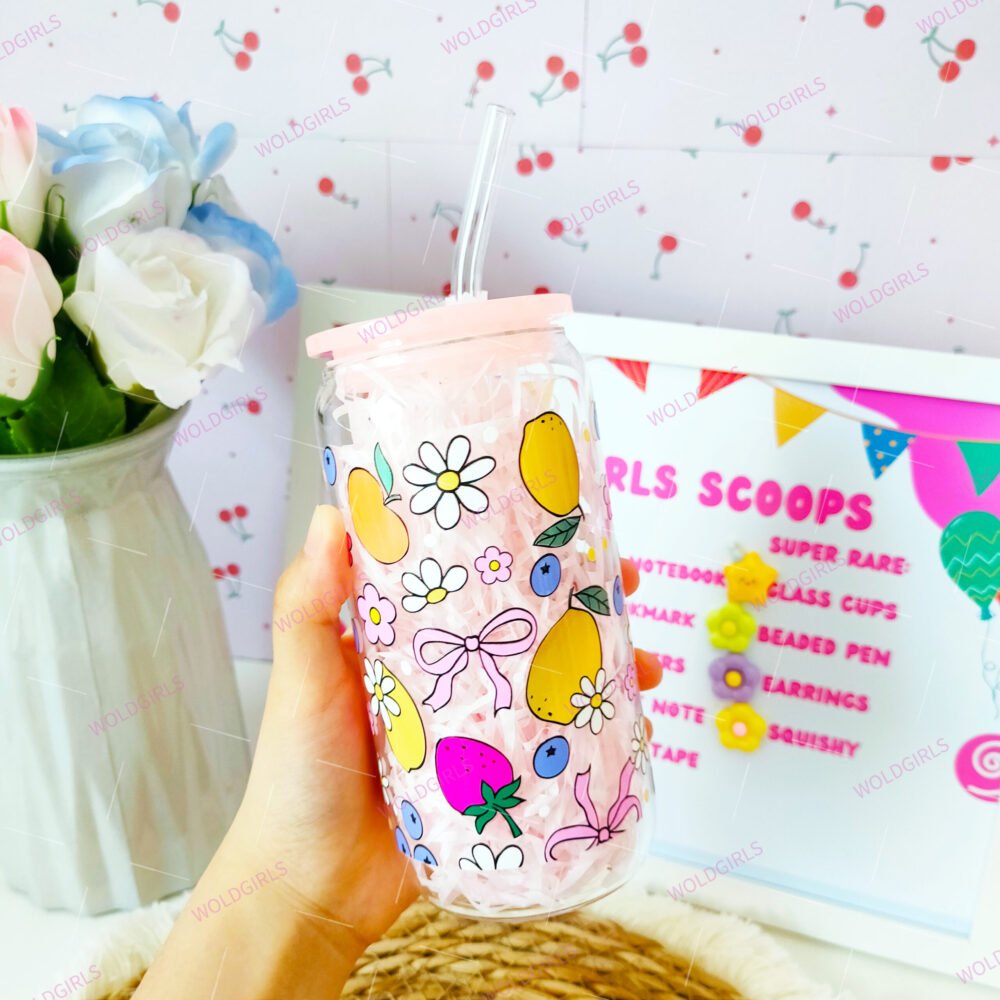 Spring Clear 16 oz Glass Cup