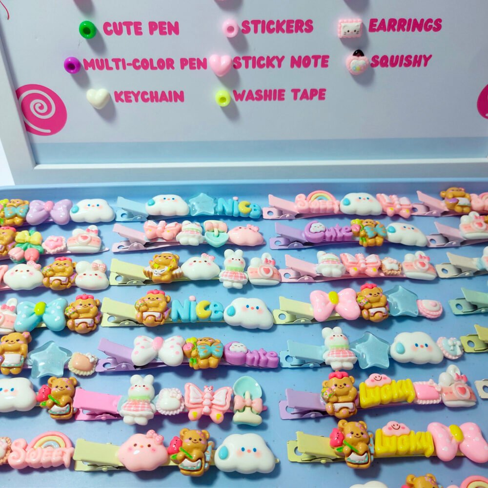 Handmade Decoden Cream Hair Clips