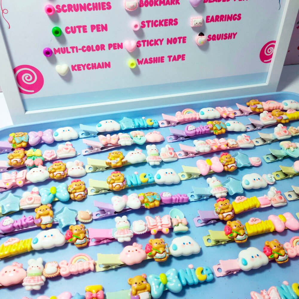 Handmade Decoden Cream Hair Clips